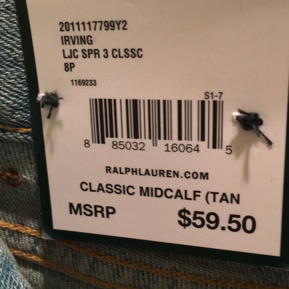 NWT Ralph Lauren Classic Midcalf Jeans - Picture 3 of 5